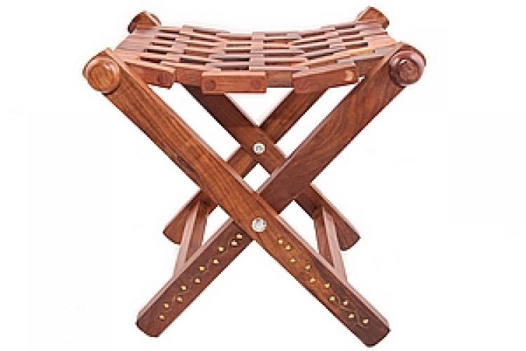 Табурет складной дачный (дерево) №141