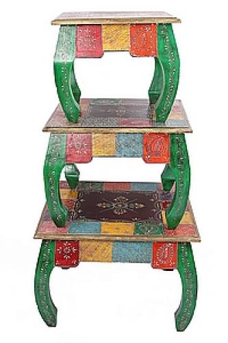 Стол набор из 3-х дерево роспись  №154