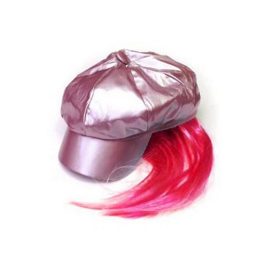  Кепка с волосами розовая 