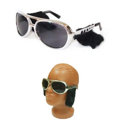  Очки Элвиса Пресли с бакенбардами серебро 