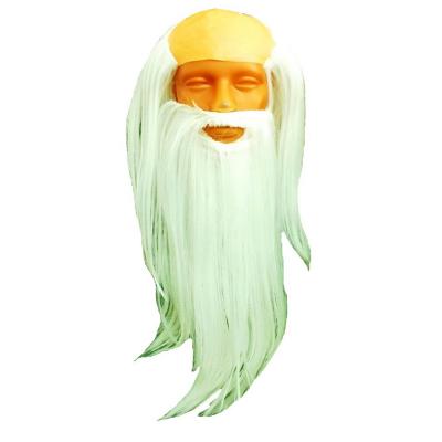  Комплект парик с лысиной и бородой - белый 