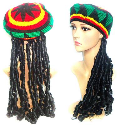  Шапка Боба Марли с дредами (пвх волос, толстая) 