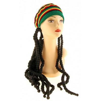  Шапка Растамана с дредами (поролон.волос, тонкая) 