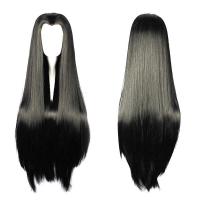  Парик Ведьма прямой длинный чёрный (длина 1 м) 