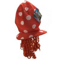  Цилиндр клоуна красный с волосами 