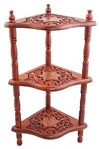 Этажерка резная дерево 3-х ярусная №46