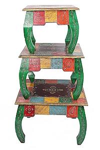 Стол набор из 3-х дерево роспись  №154