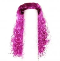  Парик с ободком маленькие кудряшки фиолетовый 