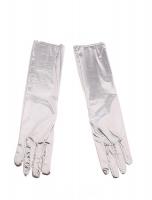  Перчатки праздничные - серебристые 