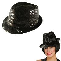  Шляпа с паетками (блестяшками) чёрная 
