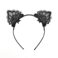  Ободок ушки черной кошки (кружево) 