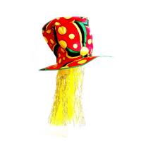  Цилиндр большой мягкий с волосами и блестяшками 