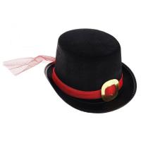  Цилиндр черный с  лентой и пряжкой(H-12см) 