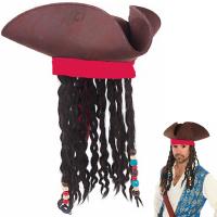  Шляпа Джека Воробья с дредами и сережками 