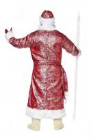  Костюм взрослый - "Дед Мороз" блестящий красный 
