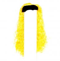  Парик с повязкой маленькие кудряшки желтый 