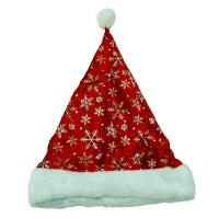  Колпак Санта Клауса красный с узором 